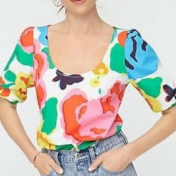 Jcrew flower print blouse - Picture 1 of 4